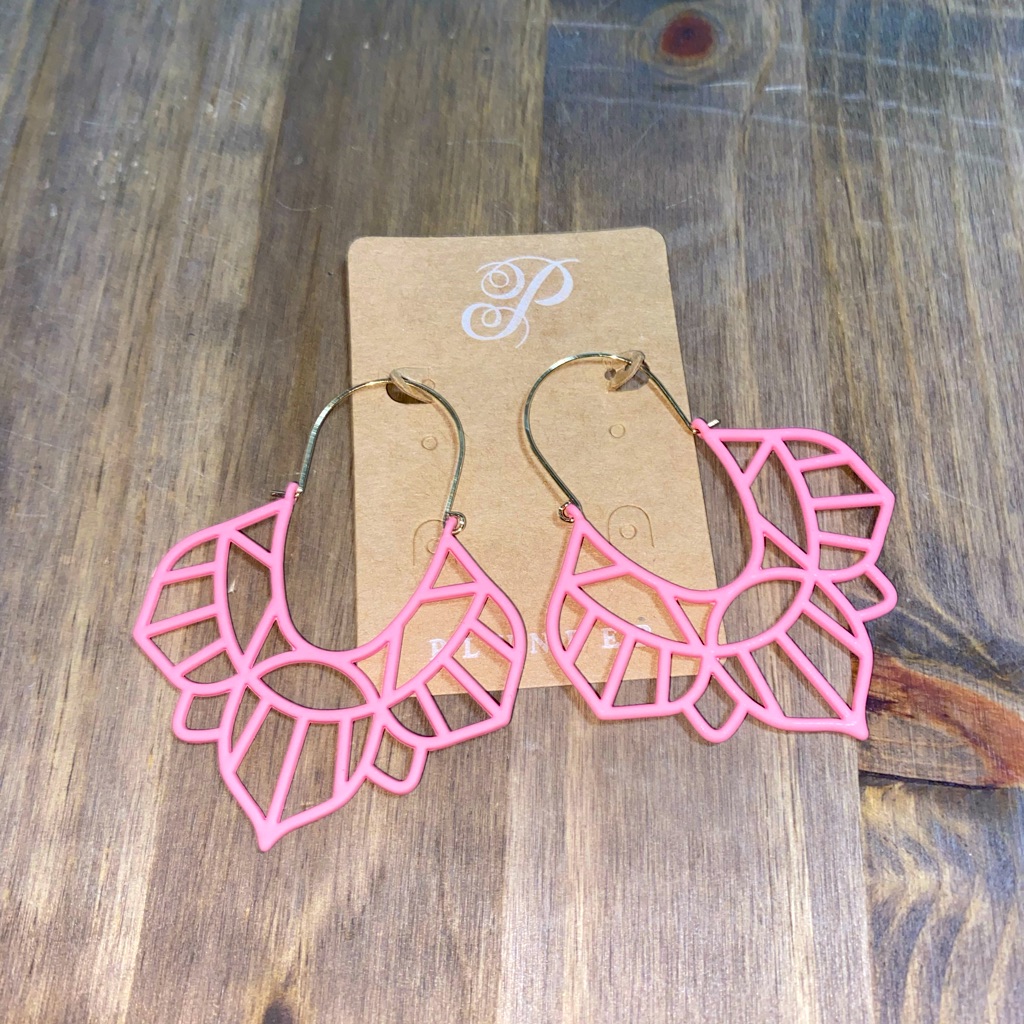 New Metal Pink And Gold Plunder Earrings